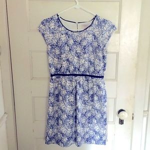Ann Taylor Blue Floral Print Dress